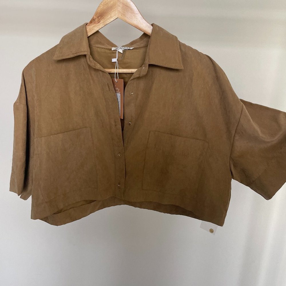 90's Style Cropped Button Up - NWT